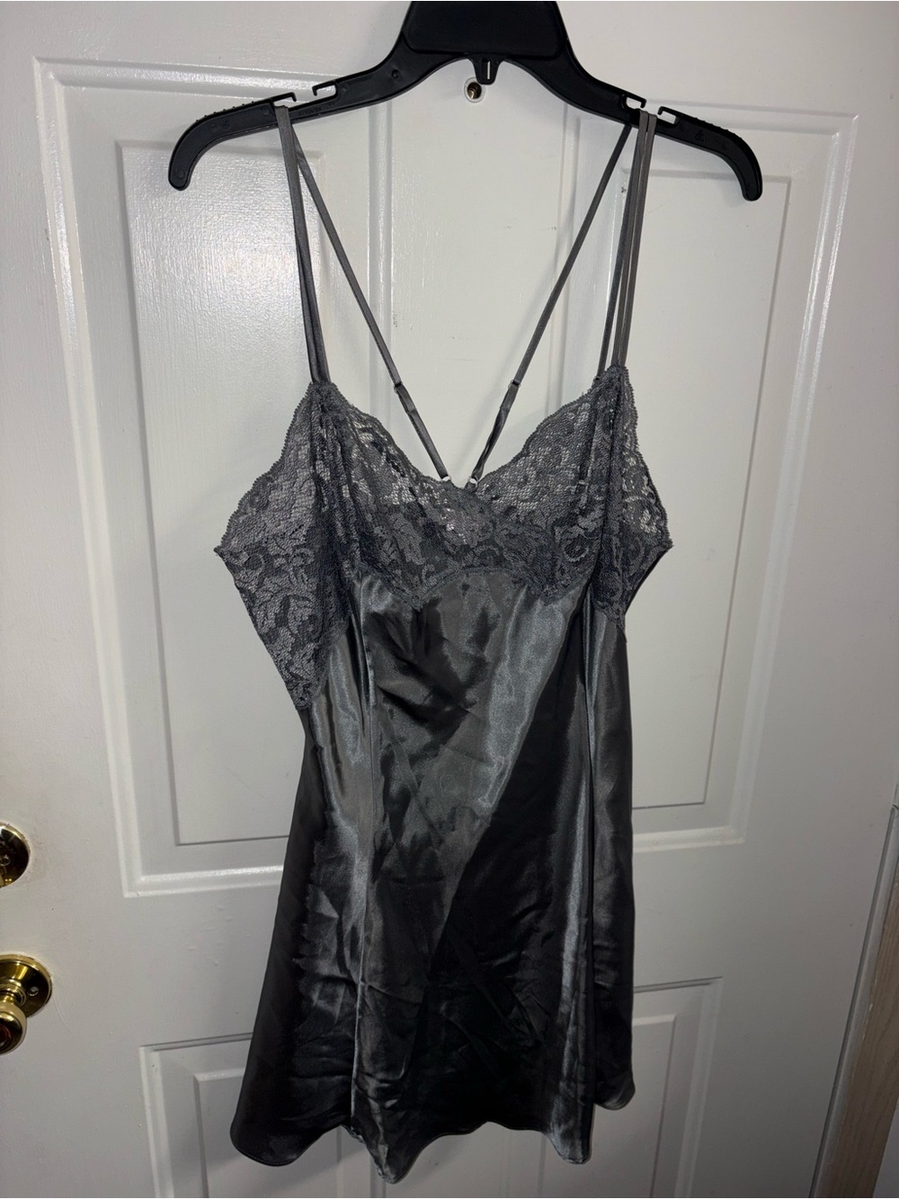 NWOT Rare Vintage 1999 Victoria's Secret Gray Satin & Lace Chemise